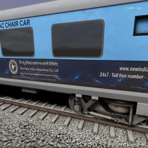 AC CHAIR CAR WITH AD For Aktrains